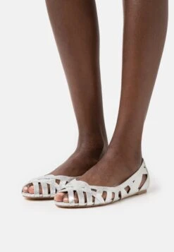 Anna Field Leather - Peeptoe Ballerina'S - Silver