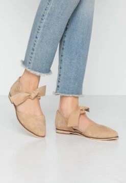 Anna Field Leather - Ballerina'S Met Enkelbandjes - Beige